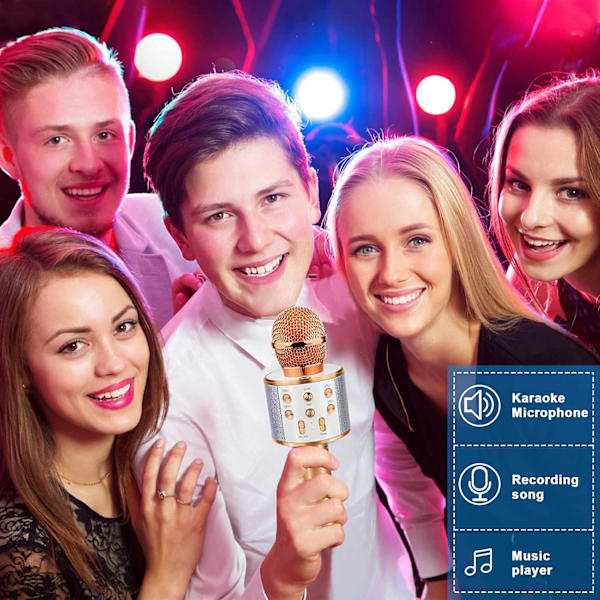 Rose Gold Karaoke Mikrofon med Bluetooth Sang Legetøj til Piger Fødselsdagsgaver til 9 10 11 12 År Gamle Børn Strømpe Strømper