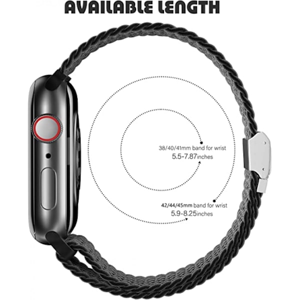 Til strækbar flettet løkke til Apple Watch-rem 38mm  40mm 41mm kvinder/mænd, Solace Elastics Stretch Nylon Sport Strap armbånd til iWatch-remme serie