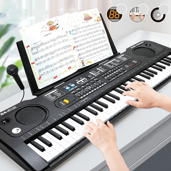 61-tangenters keyboardpiano, bærbar, multifunksjonell, 76 cm, elektronisk keyboardpiano for barn With CN Plug 220V