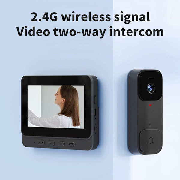 Intelligent visuel dørklokke videodørklokke kamera batteridrevet 4,3 tommer skærm tovejs intercom videoovervågning indbyggede højttalere