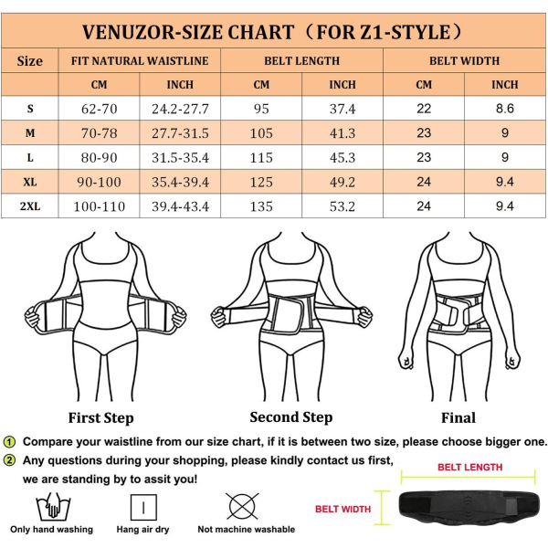 Midjetränare för kvinnor - Midjetrimmer - Slankning bältesformare - Sportgördel (UP Graded) black XXL