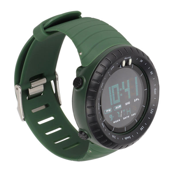 HZ500 Digital Elektronisk Klocka Multifunktionell Vattentät Armbandsur för Utomhussporter Daglig Användning Grön