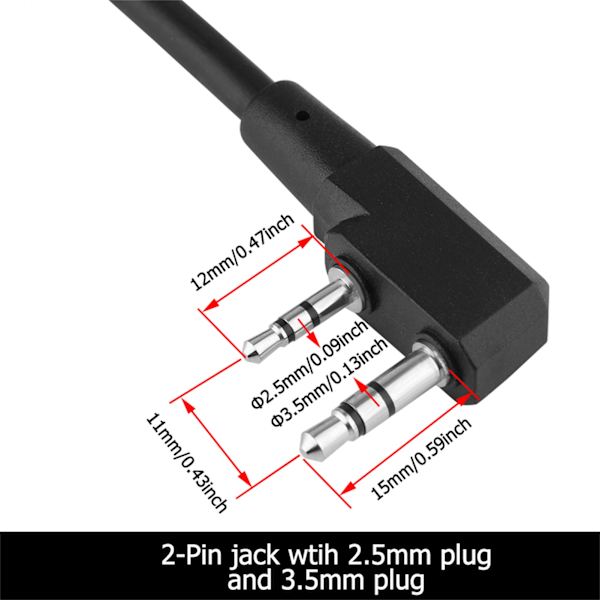 U94 2-nastainen Walkie Talkie -ulkoilutarvikkeiden kaapeliadapteri PTT Z Tactical -kuulokkeille