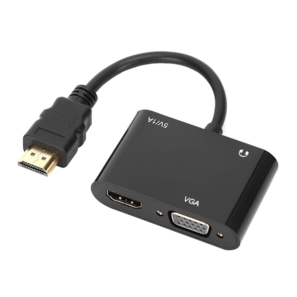 Kannettava HDMI-HDMI-VGA-sovitin äänenmuuntimella, videokaapeli, plug and play