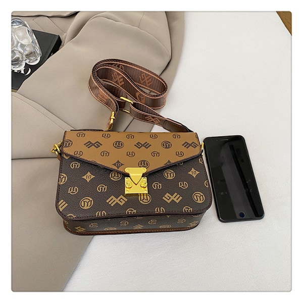 Retro blomväska för äldre med känsla för mode, damväska i lätt lyxig nisch, utländsk stil, enkel axelväska, diagonal cross body liten fyrkantig väska