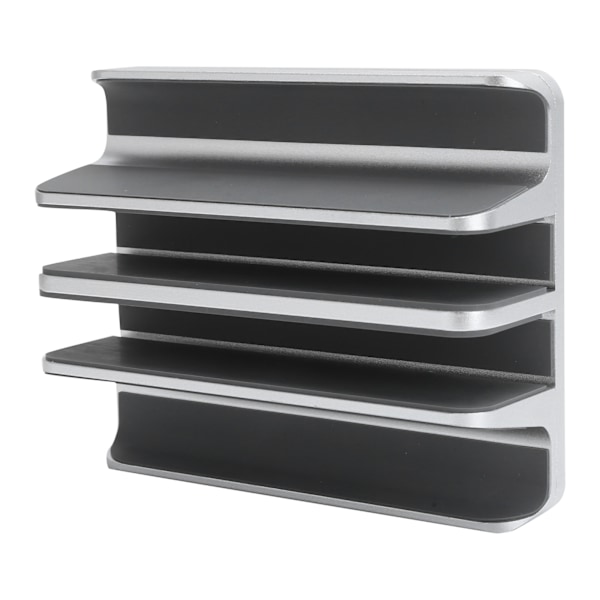 Bærbar computer arrangør aluminiumlegering lodret stativ justerbar dobbelt slot til bærbar computer opbevaring