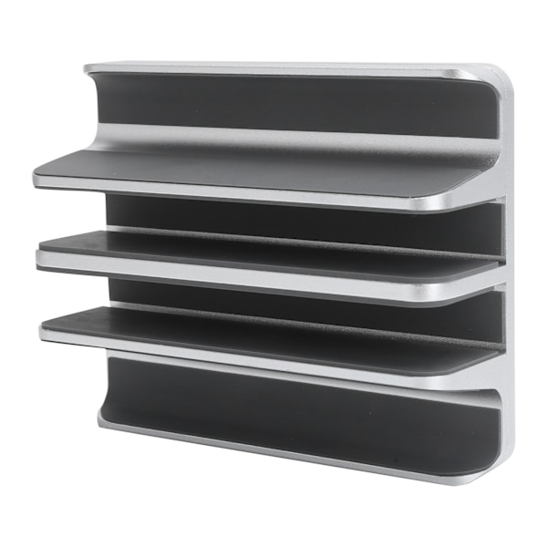 Laptop Organizer Aluminiumlegering Vertikal Stativ Justerbar Dubbel Slot för Notebook Dator Lagring