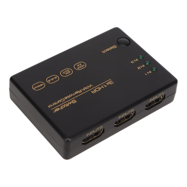 4K HD-växlare 3 i 1 ut 4K 60Hz HDR HDCP2.2-stöd Fjärrkontroll HD Multimedia-växlare för TV-projektorspelare