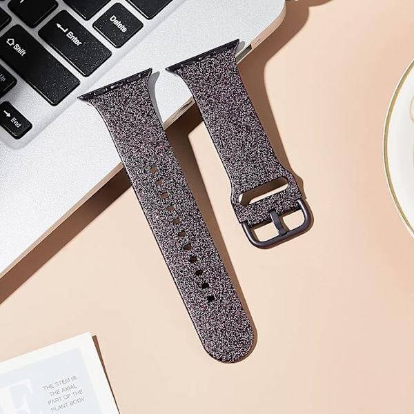 Apple Watch -ranneke, pehmeä silikoniurheiluranneke, vaihdettava ranneke, sopii koko Iwatch-sarjaan (Shine Red Black 42/44/45mm)