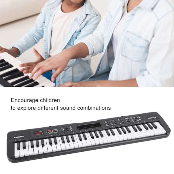 Barn Piano Keyboard 61 Tangenter Bärbart Musikinstrument för Nybörjare Födelsedagspresent