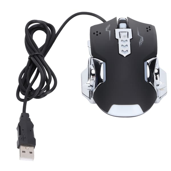 Kablet mus sort USB-port gaming belysning justerbar optisk computer tilbehør
