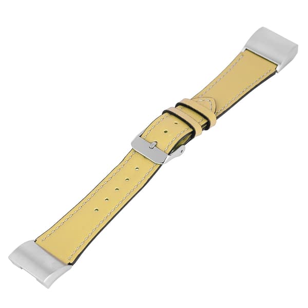 Læderrem til smartwatch, kompatibel med Fitbit Charge 2 (gul)