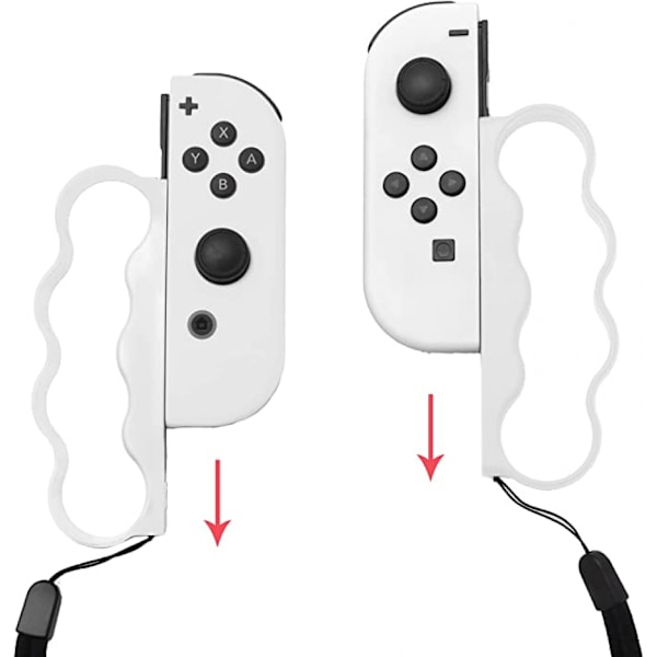 NS Boxnings Fitness Ring för Switch Joypad, Boxningsspelgrepp för Switch Pad, Hemma GYM för Familjekul (Vit)