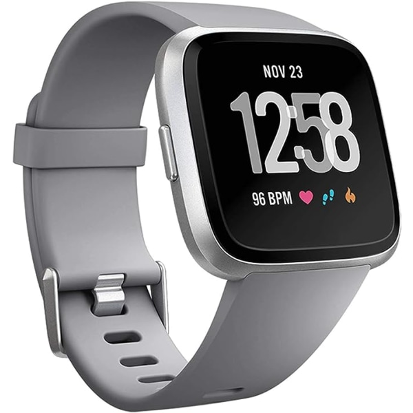 The smart watch strap is compatible with Fitbit versa Smartwatch, versa 2 and versa Lite se watches for women and men（Gray-L）