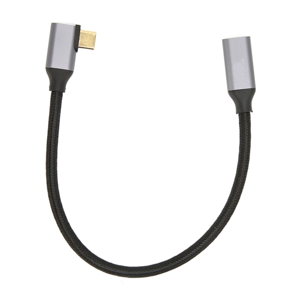 USB C till USB C 3.1 Gen 2-kabel, 90 graders vinkel, hane till hona, 100 W, 20 V, 5 A, laddning, 4K 60 Hz, höghastighetskabel, 10 Gbit/s, 0,25 m