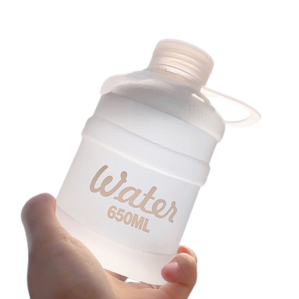Mini liten ren hinkkopp Plast vattenkopp vatten [frostad vit] 650 ml enkel kopp + koppborste