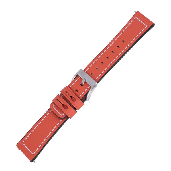 Læderrem til smartwatch, kompatibel med Fitbit Versa (orange)