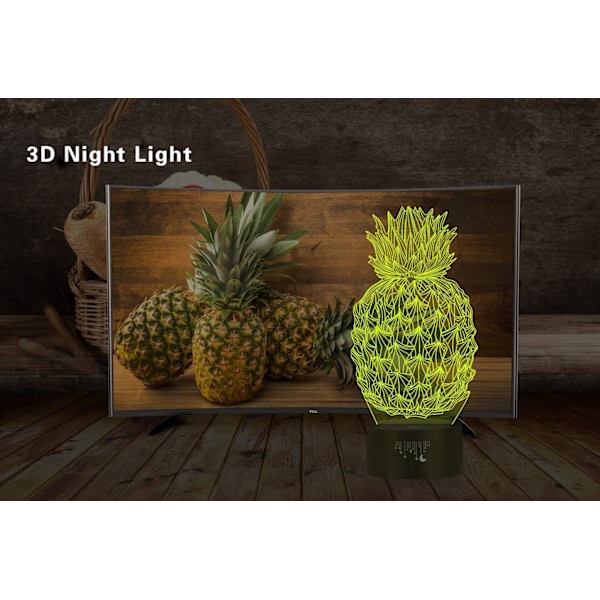 3D Nattlampa, LED-lampa för barn, Dinosaurie Leksaker för pojkar, 7 Färger Touch Bordsslampa, T-Rex Illusion Neon med USB, Baby Sovrumsslampor