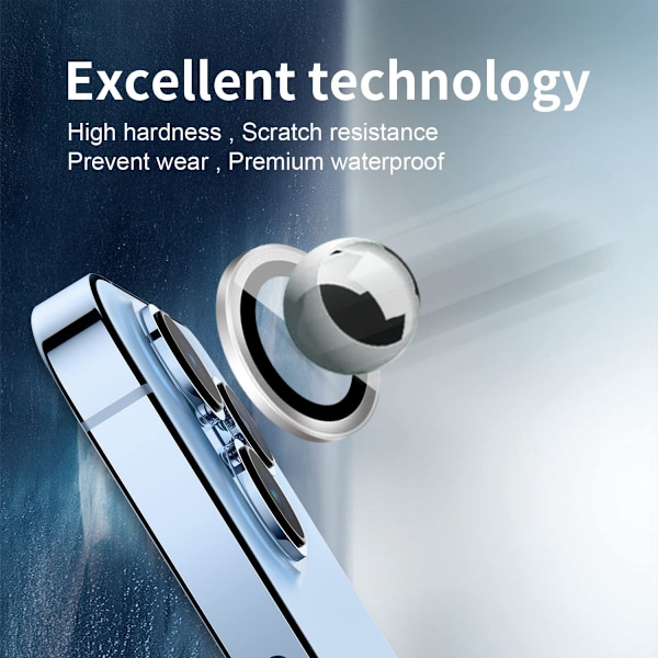 Kameraskydd för iPhone 13 Pro, Lins Protector för 13 Pro Max, Metall Kameraskydd Kompatibel med iPhone 13 Pro Max (6,7 tum) / iPhone