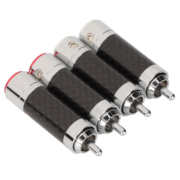RCA Sound Plug - Holdbar Forkromet Kulfiber Lotus Lydforstærker Kabel Stik til Lydledning