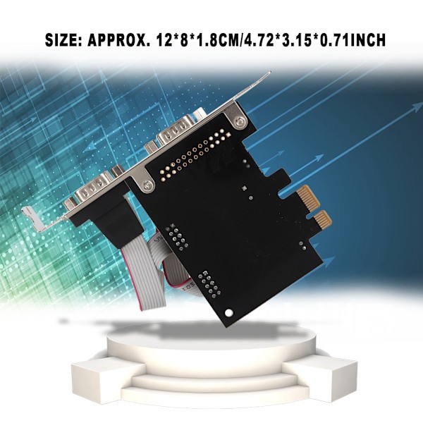 ST32 PCI-E til 2-ports RS232 serielkortadapter med strømforsyning WCH382L Master Chip