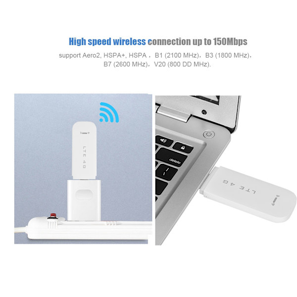 4G LTE USB-netværksadapter trådløs WiFi Hotspot Router Modem Stick (B1, 3, 7, 20, UFI-bånd)
