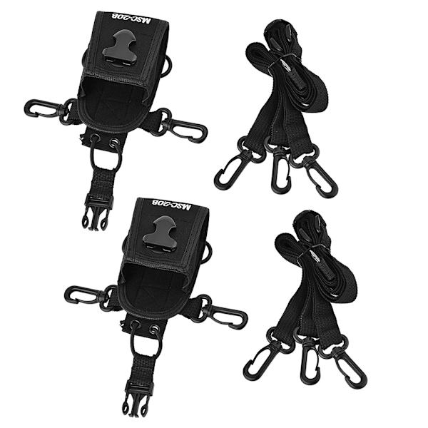 2PCS Universal Protective Adjustable Radio Walkie Talkie Case Holder Bag Black