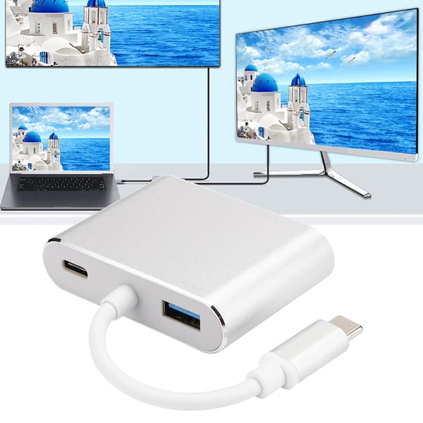 4 i 1 USB C til HUB PD HDMI VGA USB Hub Adapter Høj hastighed understøttelse til 4K x 2K