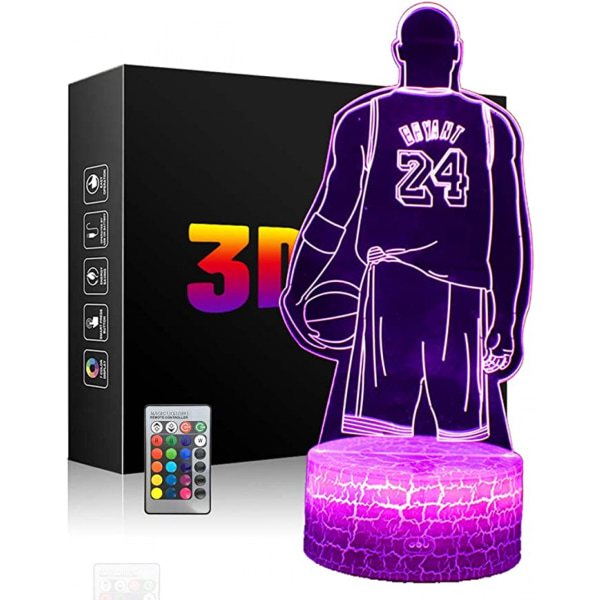 Qinwei LED Basketball Player nattlys 3D Illusion Lampe Basketball Player Gave Lys med Fjernkontroll 16 Farger --- Golfer