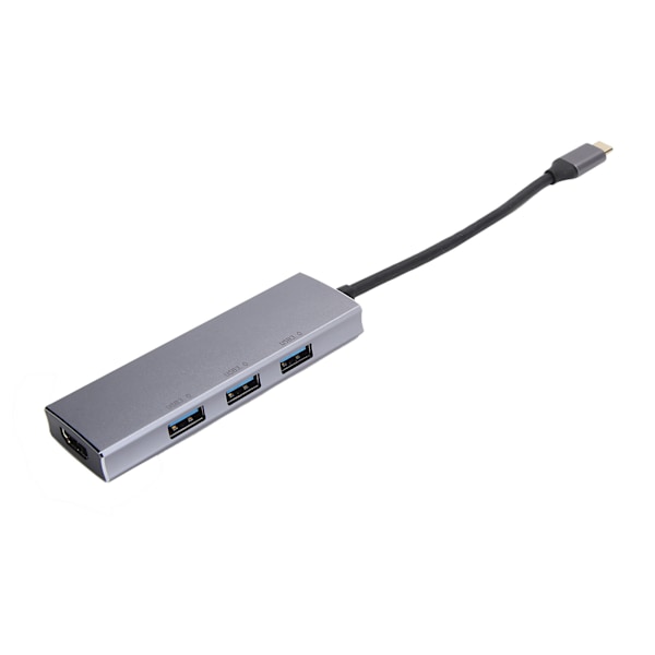 Hubb USB 3.0 4-portars typ C multipeladapter med 4K-utgång 4 i 1 bärbar universell splitter