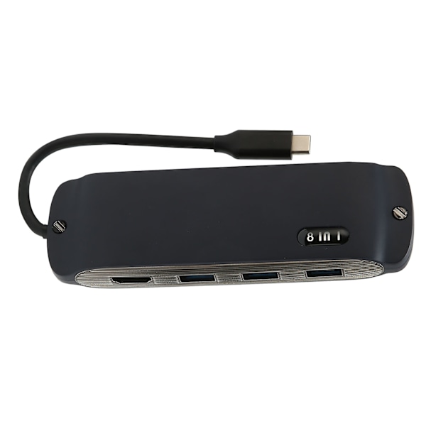 8 i 1 Dockingstation Multifunktion 4K30Hz HD Multiport USB 100M Netværksport USB C Hub Adapter Navy Blue