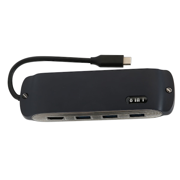 8 i 1 Dockningsstation Multifunktion 4K30Hz HD Multiport USB 100M Nätverksport USB C Hub Adapter Marinblå
