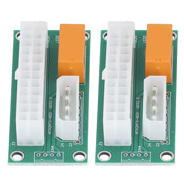 2 stk. Dual Power Supply Sync Starter IDE Interface Dual PSU Adapter 4 Pin 24 Pin Dual Power Connector til BTC Miner