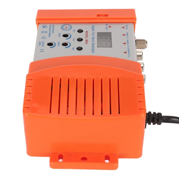 AV til RF-modulator Støtte VHF UHF PAL NTSC TV Link Modulator med digitalt display for Set Top Boxes 90‑240V EU-plugg
