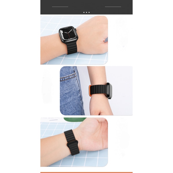 Kompatibel med Apple Watch-armband 42mm 44mm 45mm, för iWatch Series 8/7/6/5/4/3/2/1/SE, magnetiska armband för Apple Watch-armband