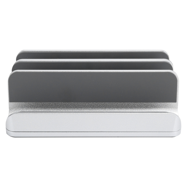 Laptop Organizer Aluminiumlegering Vertikal Stativ Justerbar Dubbel Slot för Notebook Dator Lagring