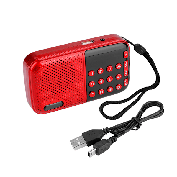 PW Cut Memory Stereo FM-radio U-disk/TF-musikk Mini USB FM-radiohøyttaler med 24-timers standby