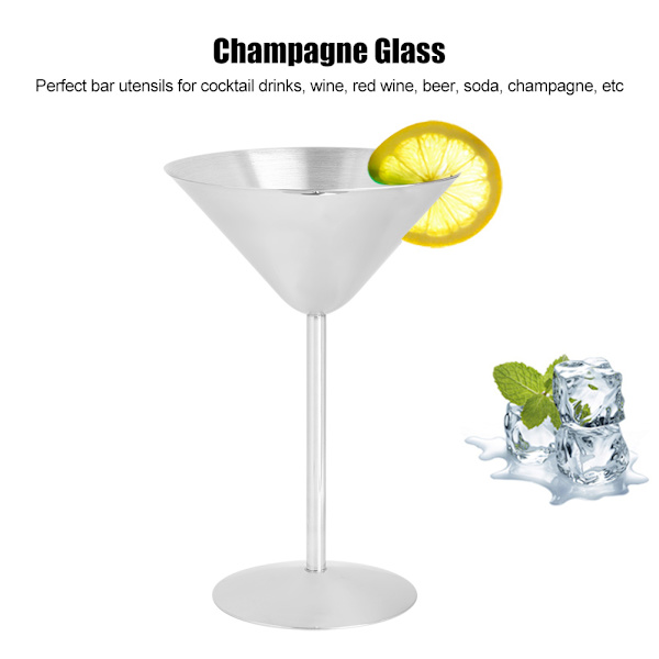 304 ruostumattomasta teräksestä valmistettu cocktail-samppanjakuppi punaviinilasi juhlatarvike baarityökalut