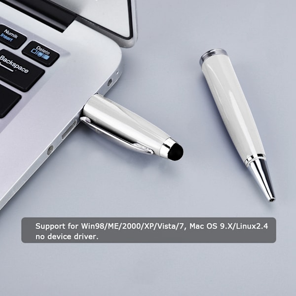 Tre i ett Multifunktion USB Flash Disk Pekskärm Penna Silver 16G
