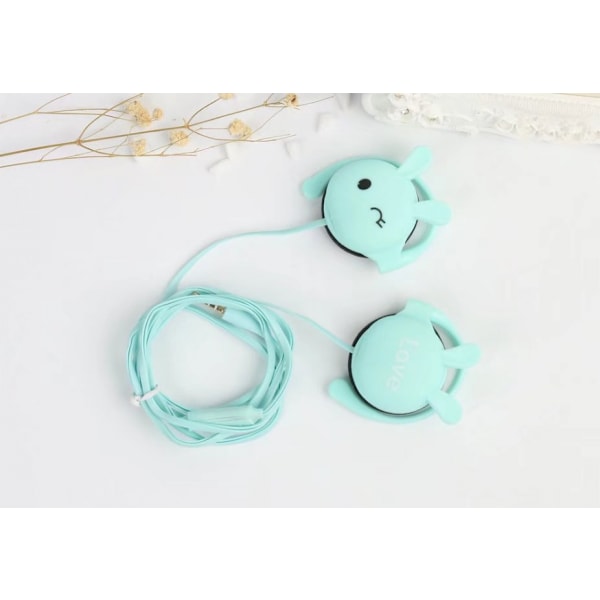Piirrettyjä kuulokkeita 3D eläin kani nappikuulokkeet, söpöt handsfree-kuulokkeet mikrofonilla ja langalliset 3,5 mm Apple Samsung HTC Android -älypuhelimille