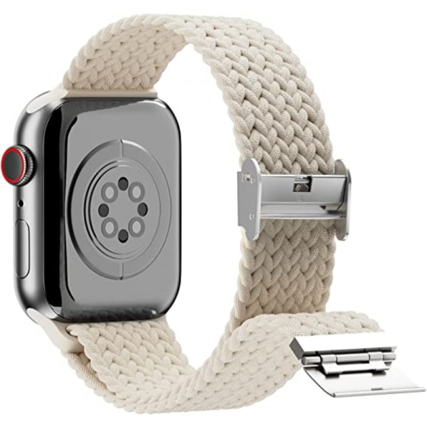 För stretchig flätad ögla för Apple Watch Band 38 mm 40 mm 41 mm Dam/Män, Solace Elastics Stretch Nylon Sport Strap armband för iWatch band-serien