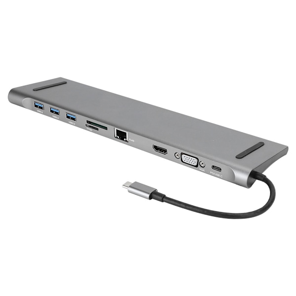 TypeC-keskitin 10-in-1 USB-sovitin kannettava monitoiminen muuntaja telakointiasema