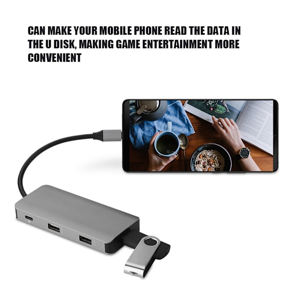 CH5002 8 i 1 Type-C Multifunksjonell Dokkingstasjon Adapter Konverter