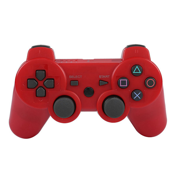 Trådlös Bluetooth Gamepad Game Controller Full featured Game Handle För PS3 (Röd)