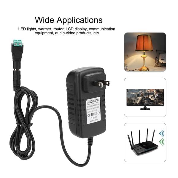 Full Range AC/DC 50/60HZ Spenningsadapter 24W 12V Strømadapter