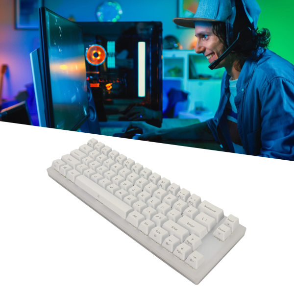 Mekanisk tastatur 66 taster RGB bakgrunnsbelyst Hot Swappable Type C Kablet Mekanisk spilltastatur Lineær Action Switch