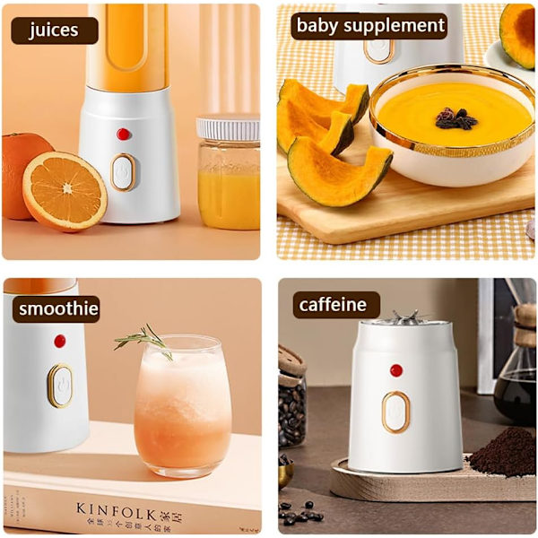 Bærbar Blender - 10 Rustfrie Stålblader - Bærbar Blender For Smoothies - Frukt & Grønnsaksjuice - Ideell for Reise, Sport og Kjøkken