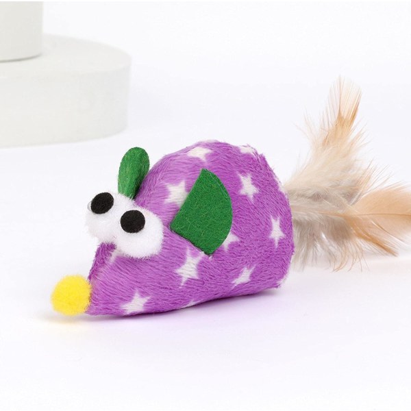 Big Eyes Feather Mouse Cat Toy Catnip Toy Plush Toy Soft Simulation Pet Toy Interactive Toy Pet Supplies