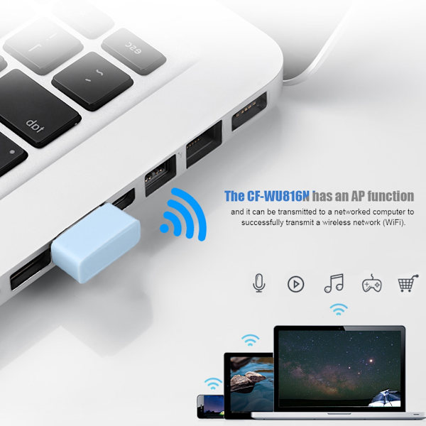 COMFAST 2.4G 150Mbps Langaton USB-työpöydän USB-verkkokortti WIFI-lähetin-vastaanotinsovitin