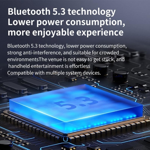 Trådløse øretelefoner, Bluetooth V5.3-hovedtelefoner, nyeste version, trådløse hovedtelefoner, HiFi-stereohøretelefoner, 36 timers afspilningstid i øretelefoner, sportsøretelefoner med white Earphones